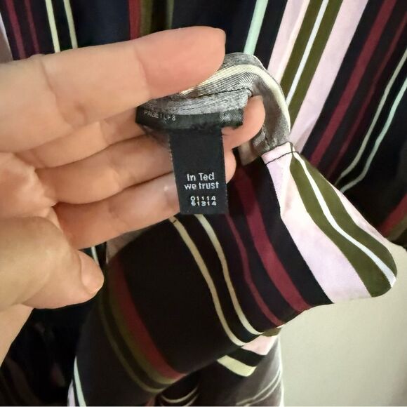 Ted Baker Safiiya Short Sleeve Striped Midi Dress Multi Color 6 - Picture 8 of 14